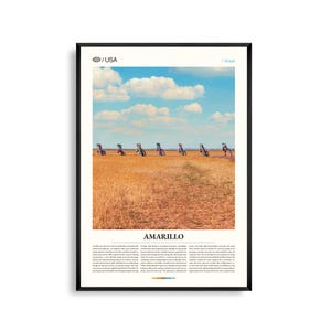 Amarillo Print Texas, Amarillo Wall Art, Amarillo Poster, Amarillo Photo, Cadillac Ranch, Palo Duro Canyon, Route 66 Decor