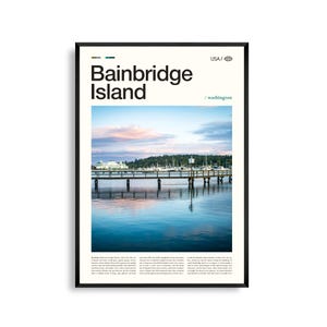 Bainbridge Island Print Washington, Bainbridge Wall Art, Coastal Island-poster, Puget Sound-foto, decor Pacific Northwest