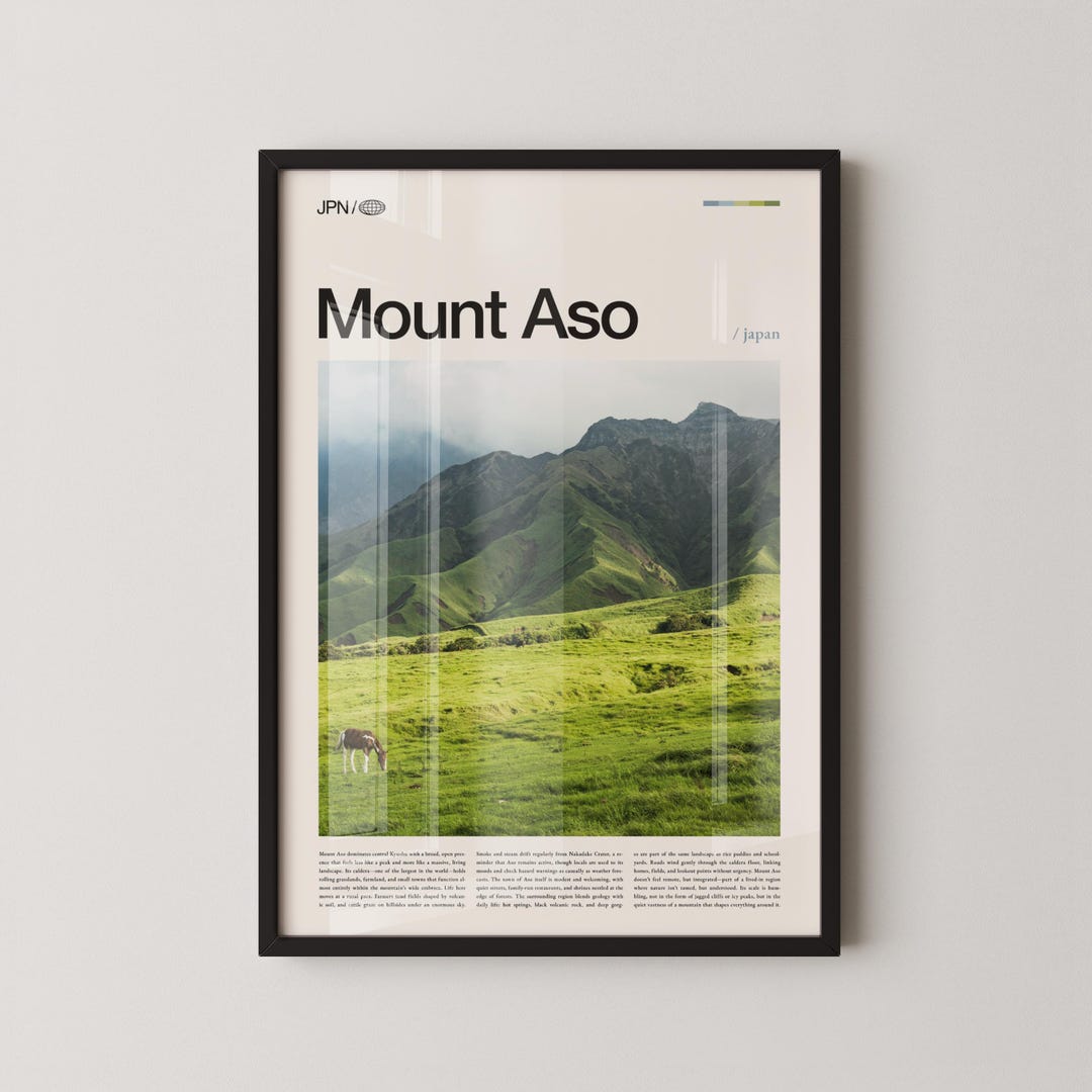 阿蘇山（日本）のウォールアート、火山風景写真プリント、阿蘇山