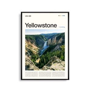 Impresión del Parque Nacional de Yellowstone, Arte mural de Yellowstone, Póster de Yellowstone, Foto de Yellowstone, Old Faithful, Grand Prismatic Spring, Naturaleza