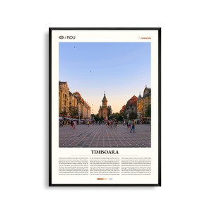 Timisoara Print Rumania, Timișoara Wall Art, Cartel de Timișoara, Foto de Timișoara, Union Square, Arquitectura Barroca, Decoración del Paisaje Urbano