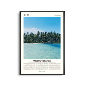 Art mural de l'île de Pahawang, Indonésie, impression de photographie de paysage marin tropical, affiche de Pahawang, décoration pittoresque d'Asie du Sud-Est, accent côtier maison