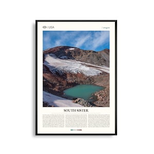 Impresión de South Sister, Oregón, arte mural de la Cordillera de las Cascadas, póster de South Sister, foto de paisaje montañoso, decoración natural del Pacífico Noroeste