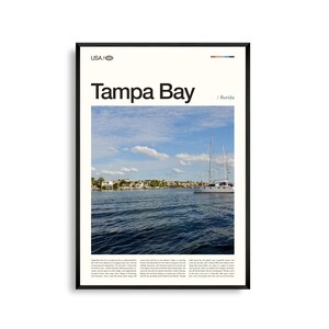 Stampa Tampa Bay Florida, Arte murale Tampa Bay, Poster Tampa Bay, Foto Tampa Bay, Molo di St. Petersburg, Isole Davis, Isola Gasparilla, Fort