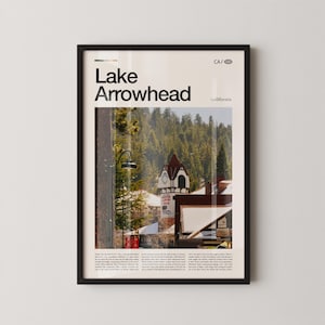 Lake Arrowhead Print California, Lake Arrowhead Wall Art, Lake Arrowhead Poster, Lake Arrowhead Photo, Lake Arrowhead Village