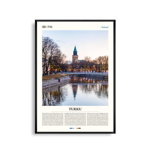 Turku Print Finnland, Turku Wall Art, Turku Poster, Turku Foto, Turku Castle, Aura Fluss, historische Stadtansicht, nordisches Dekor