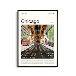 Chicago print Illinois, Chicago Wall Art, Chicago poster, stadsgezicht foto, decor Lake Michigan, stedelijke skylinefotografie