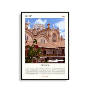 Arte mural de Cuenca, España, Impresión de paisaje urbano de casas colgantes, Póster de Cuenca, Fotografía panorámica de Castilla-La Mancha, Decoración histórica de la España