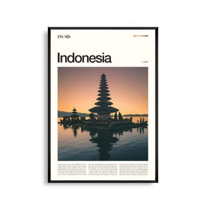 Arte mural de Indonesia, impresión fotográfica de paisajes tropicales, póster de Indonesia, decoración escénica del Sudeste Asiático, decoración para el hogar inspirada en la naturaleza