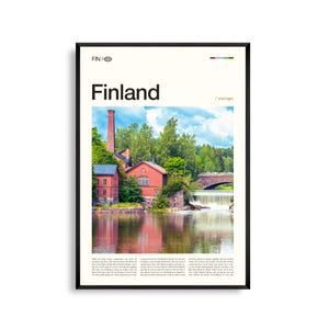 Finnland Wandbild, Nordische Wald und See Landschaft, Nordisches Europa Poster, Nordische Natur Fotografie, Natur Poster