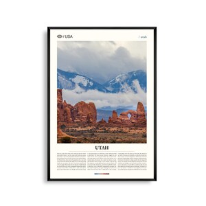 Impresión de Utah, Arte mural de Utah, Póster de Utah, Foto de paisaje de roca roja, Decoración desértica, Arte natural del suroeste, Fotografía escénica
