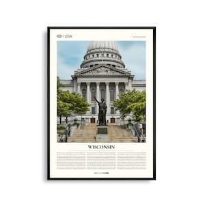 Impresión de Wisconsin, arte mural de Wisconsin, póster de Wisconsin, foto de Wisconsin, paisaje del Medio Oeste, decoración de los Grandes Lagos, arte rústico natural