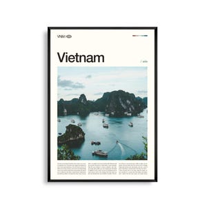 Arte mural de Vietnam, impresión de paisajes escénicos y patrimonio cultural, póster de Vietnam, fotografía del sudeste asiático, decoración de naturaleza y viajes