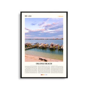 Orange Beach-afdruk Alabama, Orange Beach-muurkunst, Orange Beach-poster, Orange Beach-foto, decor Gulf Coast, wit zandstrandscène