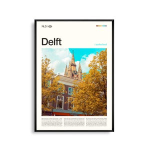 Delft Niederlande Wand Kunst, Historischer Kanal und Architektur Druck, Delft Poster, Malerische Südholland Fotografie, Holländisches Dekor