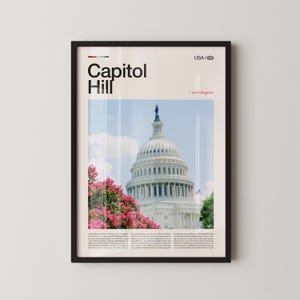 Capitol Hill Print Washington DC, Capitol Hill Wall Art, Historic Neighborhood Poster, Cityscape Photo, Urban Decor
