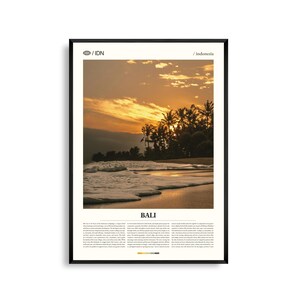 Art mural de Bali, Indonésie, impression de photographie de paysage et de temple d'île tropicale, affiche de Bali, décoration côtière pittoresque, oeuvre d'art de voyage