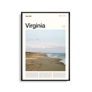 Impresión de Virginia, arte mural de Virginia, póster de Virginia, foto de paisaje escénico, montañas Blue Ridge, decoración natural de la costa este