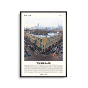 Wicker Park Print Illinois, Wicker Park Wall Art, Chicago Neighborhood Poster, Wicker Park Foto, Urban Street Scene, Stadsdecor, Midwest