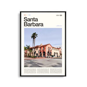 Santa Barbara Druck Kalifornien, Santa Barbara Wandkunst, Santa Barbara Poster, Santa Barbara Foto, Stearns Wharf, Mission Santa Barbara