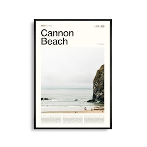 Impression Cannon Beach Oregon, art mural Cannon Beach, affiche côtière, photo de roche de botte de foin, déco du nord-ouest du Pacifique, paysage océan