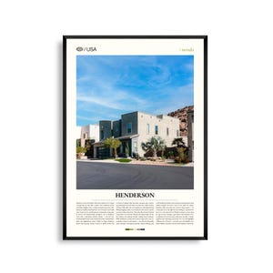 Henderson Nevada Wand Kunst, Wüste Stadtbild Druck, Henderson Poster, Malerische Mojave Landschaft Fotografie, Süd Nevada Dekor