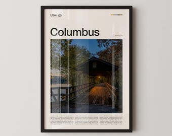Fotografía impresa de Columbus, Georgia: Paisaje del río Chattahoochee