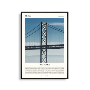 Bay Area Poster, Golden Gate Bridge, Alcatraz Island, Muir Woods, Foto, Bay Poster, Kalifornien, Wandbild, Bay Poster