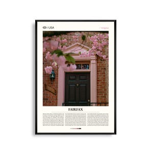 Fairfax Virginia Wandkunst, Historische Stadt Landschaftsdruck, Fairfax Poster, Malerische Landschaft im Norden von Virginia Fotografie, Dekoration für die Hauptstadtregion