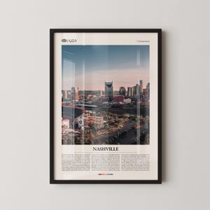 Nashville Print Tennessee, Nashville Wall Art, Nashville Poster, Music City Photo, Urban Landscape Decor, Southern Charm Art