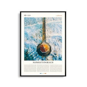 Impression de Manhattan Beach en Californie, art mural de Manhattan Beach, affiche de Manhattan Beach, photo de Manhattan Beach, jetée de Manhattan Beach, The Strand