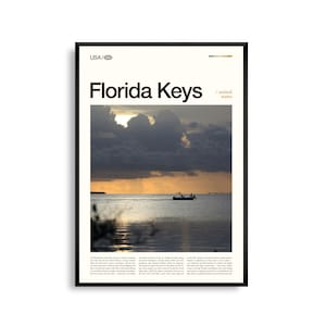 Florida Keys Poster Florida, Florida Keys Wandkunst, Florida Keys Poster, Florida Keys Foto, Key West, Seven Mile Bridge, Dry Tortugas Nation