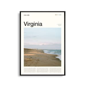 Impresión de Virginia, arte mural de Virginia, póster de Virginia, foto de paisaje escénico, montañas Blue Ridge, decoración natural de la costa este