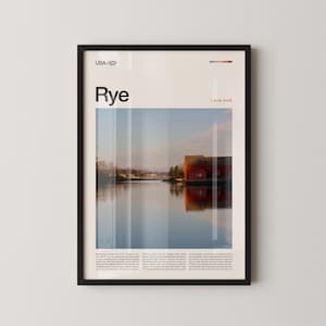 Rye Print New York, Rye Wall Art, Rye Poster, Coastal Town Photo, Long Island Sound Decor, Historic Seaside Landscape