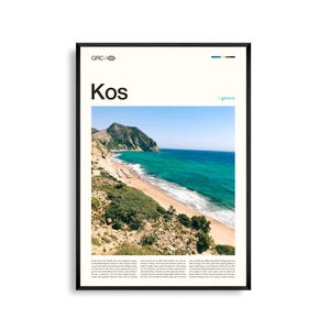 Kos Griechenland Wandkunst, Küsteninsel Sonnenuntergang und Hafen Druck, Kos Poster, Malerische Ägäis Fotografie, Mediterranes Wohndekor
