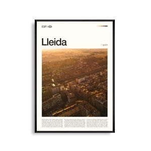 Lleida Spanien Wandkunst, Historische Stadt und Burg Landschaft, Lleida Poster, Malerische Katalonien Fotografie, Nordosten Spanien Dekor