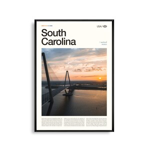 Impresión de Carolina del Sur, Arte mural de Carolina del Sur, Póster de Carolina del Sur, Fotografía de paisaje costero, Decoración sureña, Fotografía de naturaleza