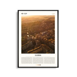 Lleida Spanien Wandkunst, Historische Stadt und Burg Landschaft, Lleida Poster, Malerische Katalonien Fotografie, Nordosten Spanien Dekor