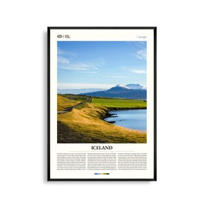 Arte mural de Islandia, majestuoso paisaje nórdico y aurora boreal, póster de Islandia, fotografía escénica, decoración inspirada en la naturaleza
