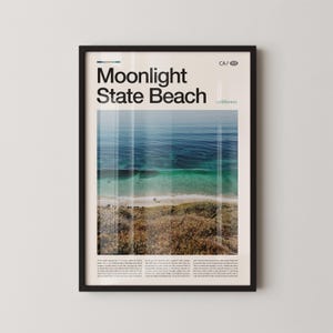 Moonlight State Beach California Art Print, Encinitas Wall Decor
