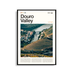 Dourovallei, Portugal kunst aan de muur, wijngaard en rivierlandschap print, Dourovallei poster, schilderachtige wijnland fotografie decor