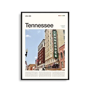 Impresión de Tennessee, arte mural de Tennessee, póster de Tennessee, foto de las Montañas Humeantes, decoración de los Apalaches, paisaje natural sureño