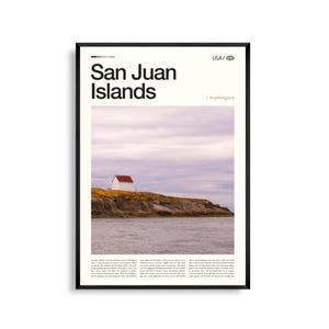 Impression des îles San Juan Washington, art mural San Juan, affiche de l'île, photo de paysage côtier, déco nord-ouest du Pacifique, art de la nature