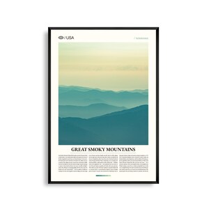 Great Smoky Mountains National Park Tennessee Wandkunst, Berglandschaft Druck, Smokies Poster, Landschaftsfotografie, Appalachen