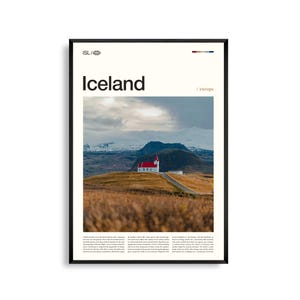 Arte mural de Islandia, majestuoso paisaje nórdico y aurora boreal, póster de Islandia, fotografía escénica, decoración inspirada en la naturaleza