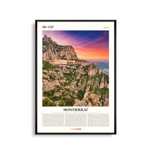 Montserrat Spanien Wandkunst, Dramatische Berglandschaft, Montserrat Poster, Malerische Katalonien Fotografie, Spiritueller Rückzug Dekor