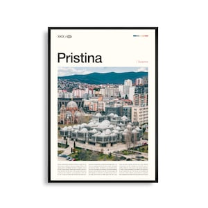 Pristina Print Kosov, Pristina Wandkunst, Pristina Poster, Pristina Foto, Neugeborenen Monument, City Center, Balkan Stadtbild Dekor