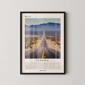 Route 66 Print, Historic Highway Wall Art, Route 66 Poster, Desert Road Photo, Americana Decor, Vintage Travel Photography