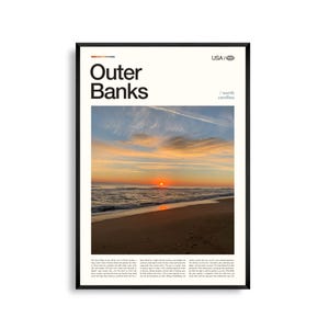 Impression Outer Banks de Caroline du Nord, art mural OBX, affiche Outer Banks, photo de paysage côtier, décoration de plage, art du littoral atlantique