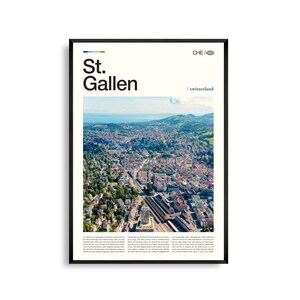 St. Gallen Print Schweiz, St. Gallen Wall Art, St. Gallen Poster, St. Gallen Foto, Abteibibliothek, Altstadt, Barock Architektur Decor